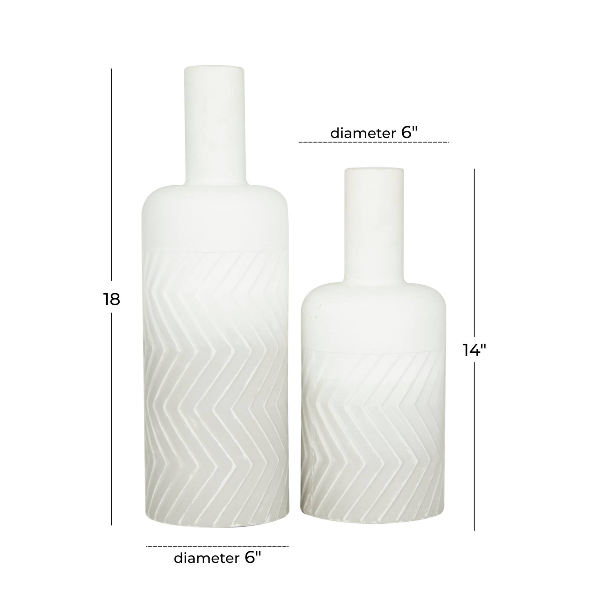 White Metal Modern Vase Set